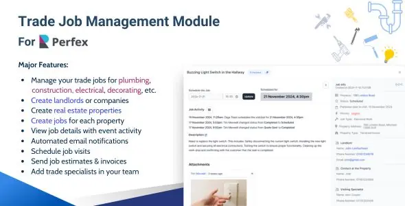 Trade Job Management Module for Perfex CRM