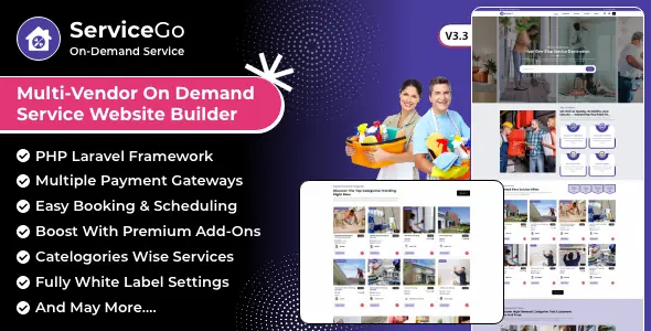ServiceGo - Multi Vendor On-Demand Service & Handyman Booking Marketplace