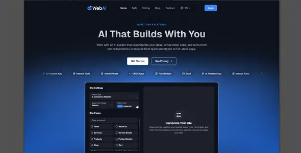 WebAI - AI Powered No Code Website Builder SaaS PlatformWebAI - AI Powered No Code Website Builder S