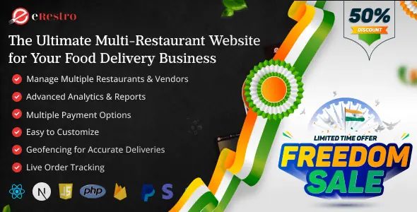 eRestro Multi Restaurant Web - Online Multi-Vendor & Restaurant Food Ordering Web App