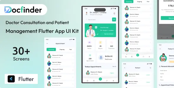DocFinder – Doctor Consultation & Patient Management Flutter App UI Kit