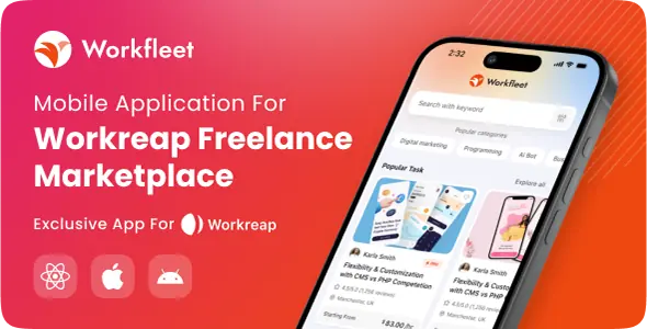 Workfleet - React Native Mobile App for Workreap Theme