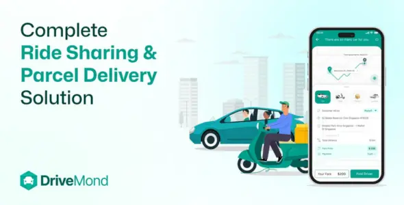 Ride Sharing Parcel Delivery Solution Scripts – DriveMond [Combo Pack]