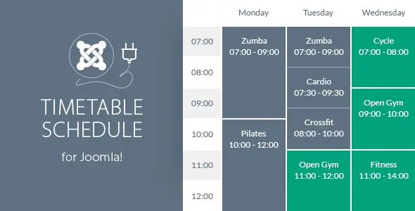 Timetable Schedule for Joomla