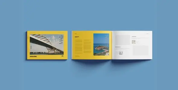 A4 Landscape Magazine Mockup