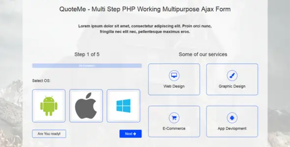 QuoteMe Multi Step PHP Working Multipurpose Ajax Form