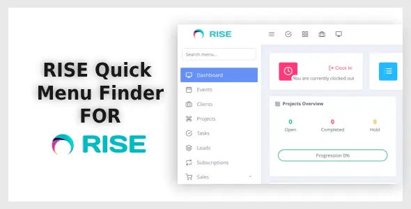 RISE Quick Menu Finder – Smart Sidebar Search for RISE CRM