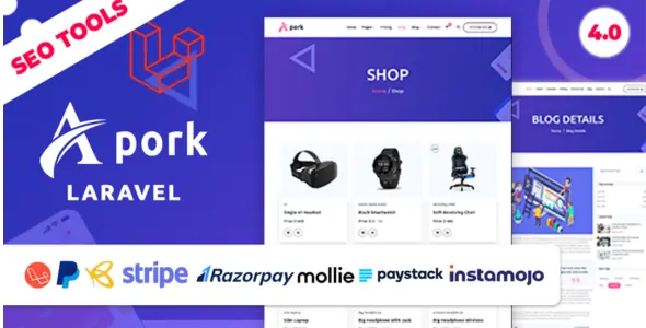 Apork - Multitenancy Based SEO, URL Shortener, vCard, Ecommerce & Product Landing(SAAS)