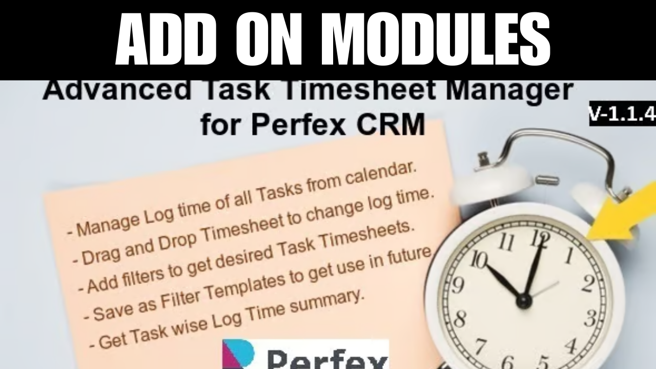 Advanced Task Timesheet Module for Perfex CRM